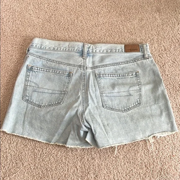 American eagle Light Blue Distressed Denim Shorts with lace - Picture 10 of 11